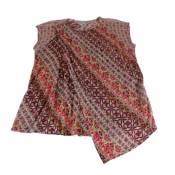 Sundance Josette100% Linen Blouse Top Asymmetrical Boho Marakshprt Size M #650 - Picture 4 of 10